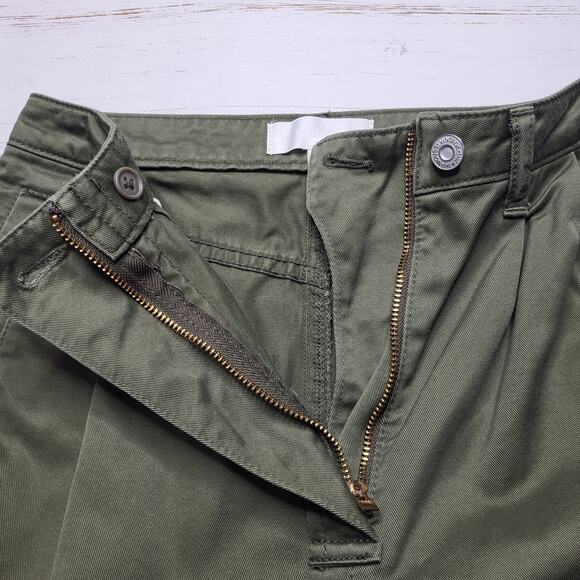 Moussy Vintage Fayette Cargo Pants Olive Green Tie Cuffs Wide Leg Utility XS - Picture 7 of 12